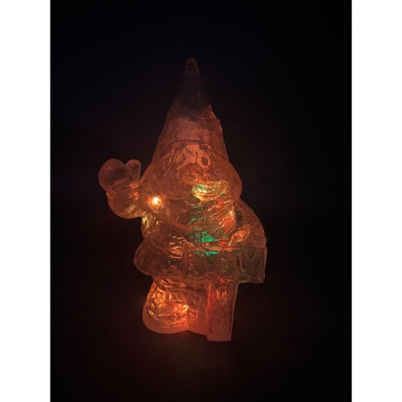 Christmas Solar-Powered Clear Resin Santa Gnome Outdoor Decor Light-Up READ - Picture 9 of 9